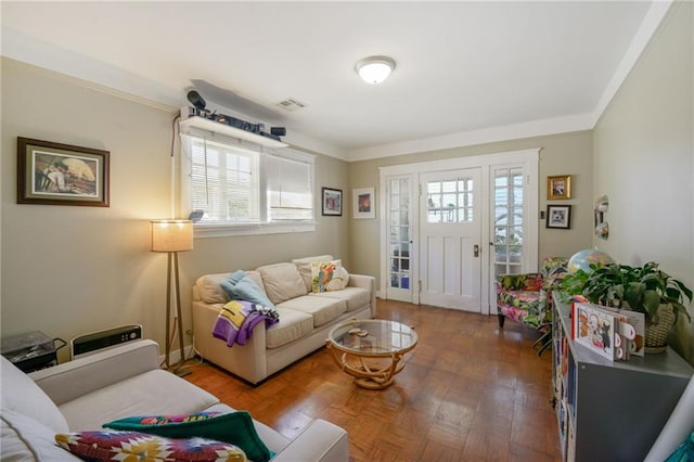 221012 Pine St, New Orleans, LA 70118 - living area featuring healthy amount of natural light and crown molding