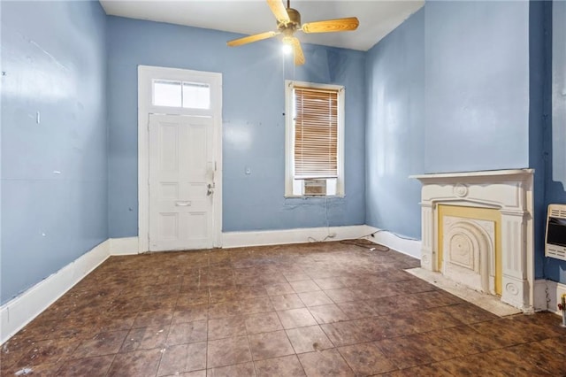 1432-1434 Ursulines Ave, New Orleans, LA 70116 - foyer with a ceiling fan, baseboards, and cooling unit