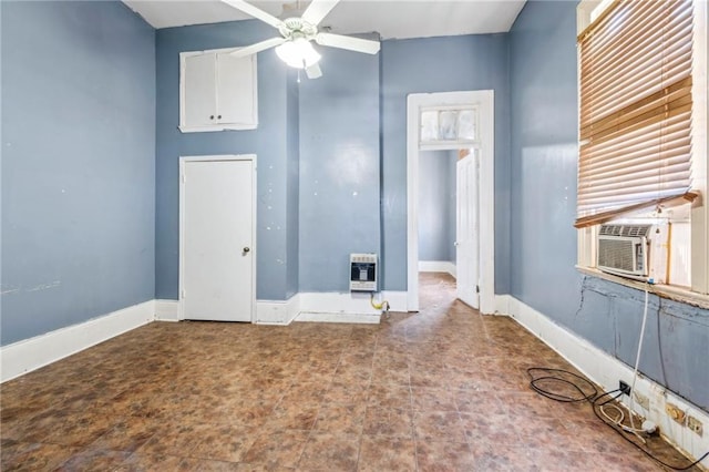 1432-1434 Ursulines Ave, New Orleans, LA 70116 - spare room featuring heating unit, ceiling fan, cooling unit, and baseboards