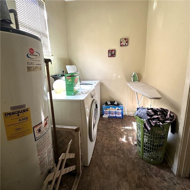 1432-1434 Ursulines Ave, New Orleans, LA 70116 - laundry room featuring water heater and washer and clothes dryer