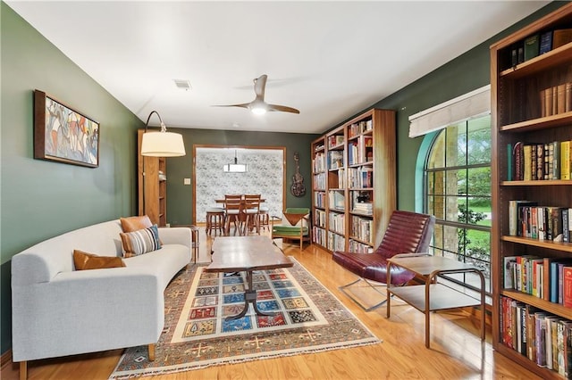 505 Hermitage Ct, Pearl River, LA 70452 - living area with wood finished floors and a ceiling fan