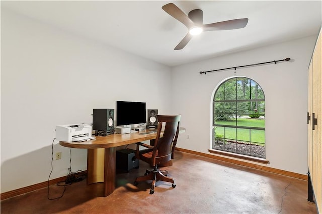 505 Hermitage Ct, Pearl River, LA 70452 - home office featuring baseboards and a ceiling fan