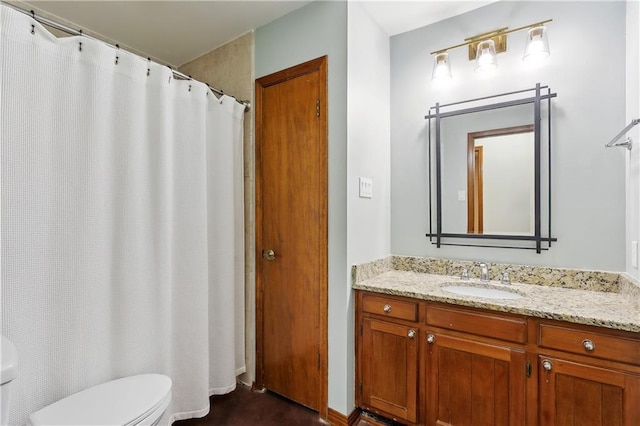 505 Hermitage Ct, Pearl River, LA 70452 - bathroom featuring toilet, vanity, and curtained shower