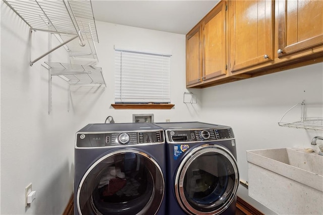 505 Hermitage Ct, Pearl River, LA 70452 - laundry room featuring cabinet space and washing machine and dryer
