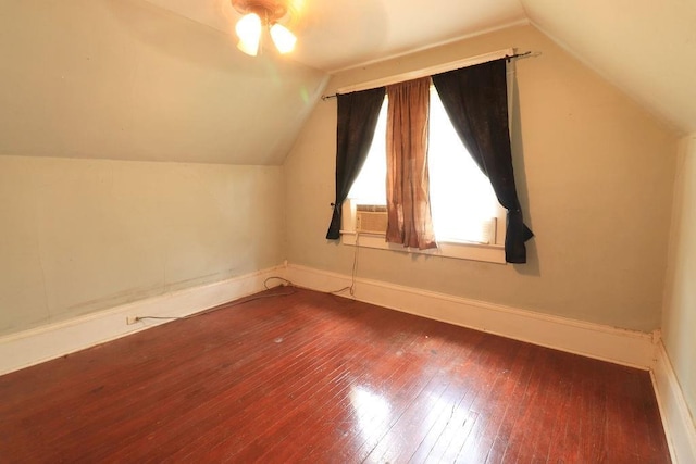 410 S Cherry St, Hammond, LA 70401 - bonus room featuring hardwood / wood-style flooring, vaulted ceiling, a ceiling fan, and baseboards