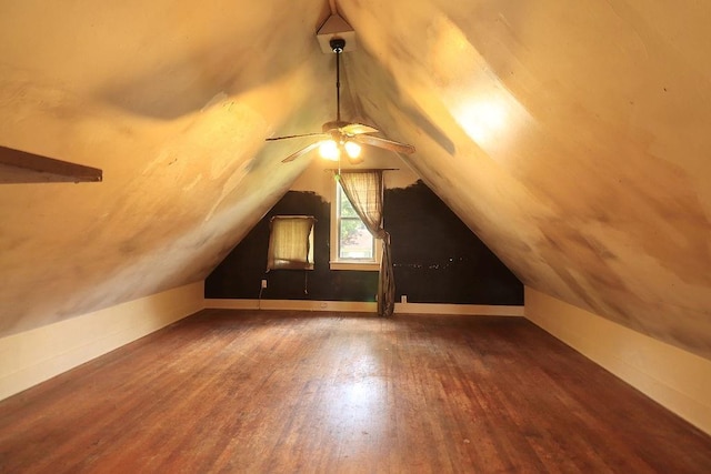 410 S Cherry St, Hammond, LA 70401 - additional living space featuring wood finished floors, a ceiling fan, and vaulted ceiling