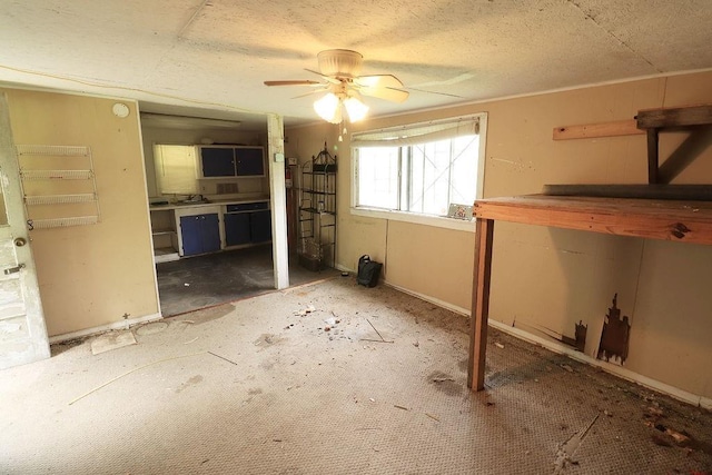 410 S Cherry St, Hammond, LA 70401 - unfurnished living room with ceiling fan and a sink