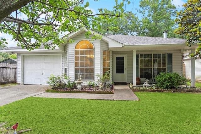 62088 Snow St, Lacombe, LA 70445 - ranch-style home featuring asphalt driveway, a garage, and a shingled roof