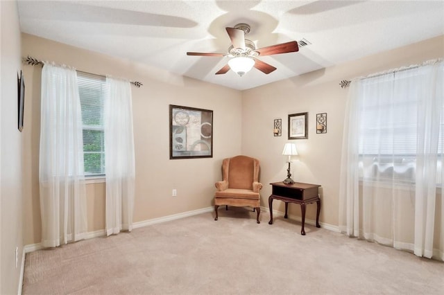62088 Snow St, Lacombe, LA 70445 - sitting room with carpet floors, ceiling fan, and baseboards