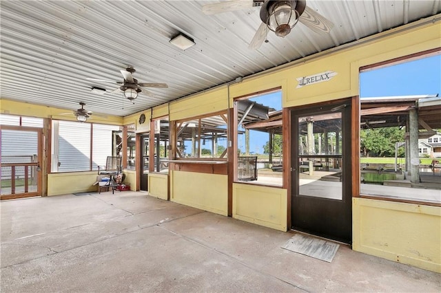 232 Janet Lynn Ct, Theriot, LA 70397 - unfurnished sunroom featuring ceiling fan