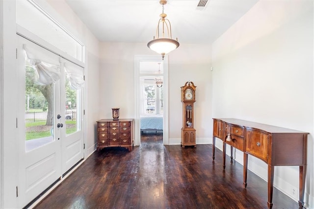 312 N Oak St, Hammond, LA 70401 - foyer entrance with wood finished floors, baseboards, and french doors