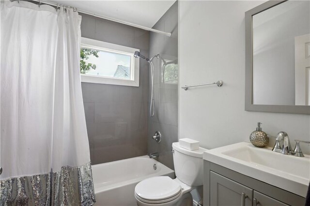 491113 Willow St, New Orleans, LA 70115 - bathroom with shower / bath combo, toilet, and vanity