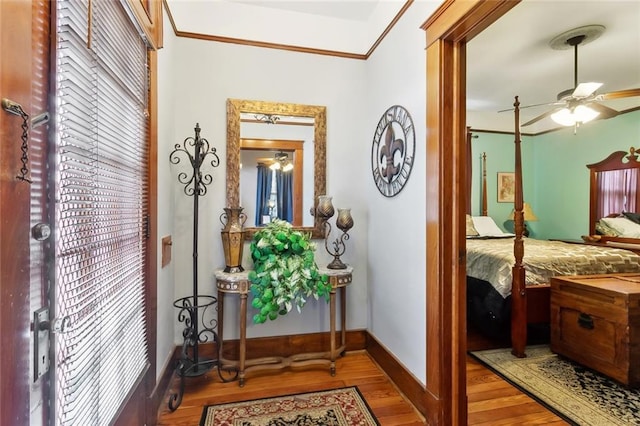115 N Scott St, New Orleans, LA 70119 - foyer entrance with a ceiling fan, wood finished floors, and healthy amount of natural light