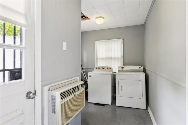 115 N Scott St, New Orleans, LA 70119 - laundry room with separate washer and dryer and a wall mounted AC