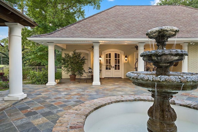 553 Beau Chene Dr, Mandeville, LA 70471 - view of patio with french doors
