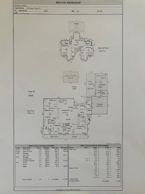 553 Beau Chene Dr, Mandeville, LA 70471 - view of floor plan / room layout