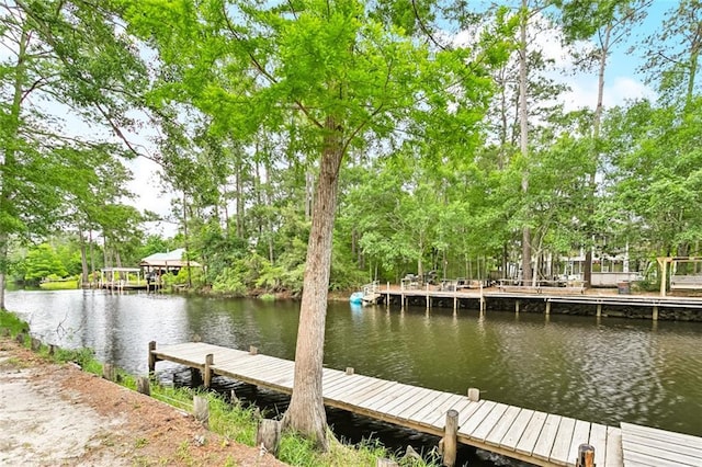 27044 Lucille Dr, Lacombe, LA 70445 - dock with a water view and view of scattered trees
