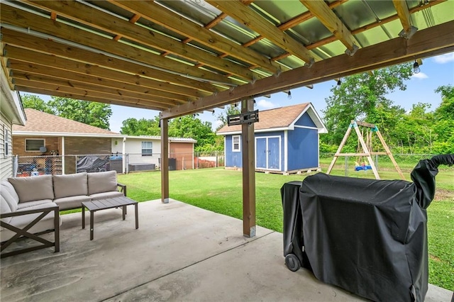 326 Barton Ave, Luling, LA 70070 - view of patio with outdoor lounge area and a playground