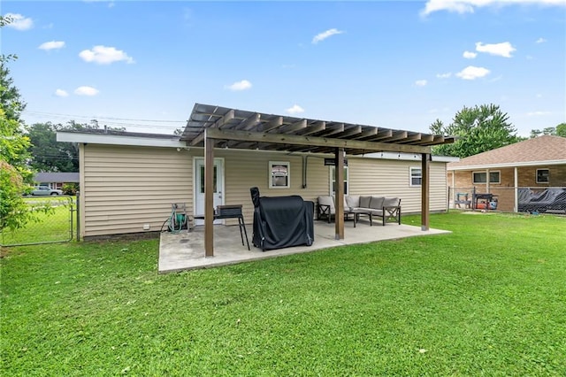 326 Barton Ave, Luling, LA 70070 - back of house featuring an outdoor hangout area, a patio, a pergola, and a gate
