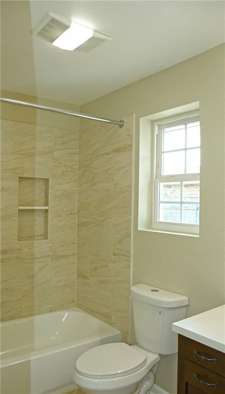 6 Marywood Ct, New Orleans, LA 70128 - bathroom featuring vanity, toilet, and shower / bath combination