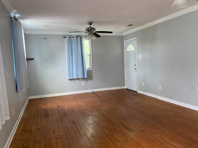 7 Labarre Pl, Jefferson, LA 70121 - spare room with hardwood / wood-style floors, baseboards, crown molding, and a ceiling fan