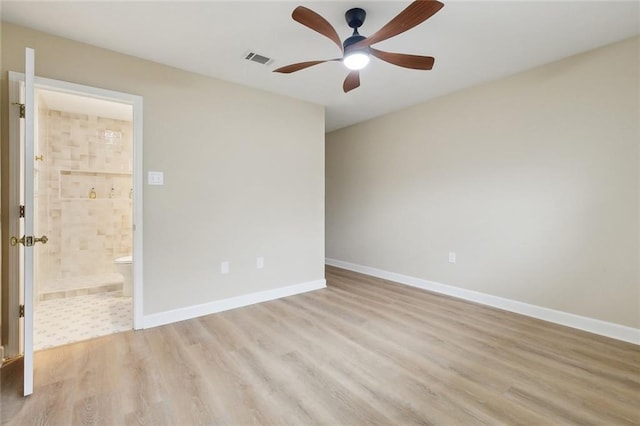 4912 Ithaca St, Metairie, LA 70006 - spare room with light wood-style floors, ceiling fan, and baseboards