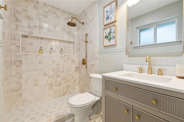 4912 Ithaca St, Metairie, LA 70006 - full bath featuring toilet, vanity, and a tile shower