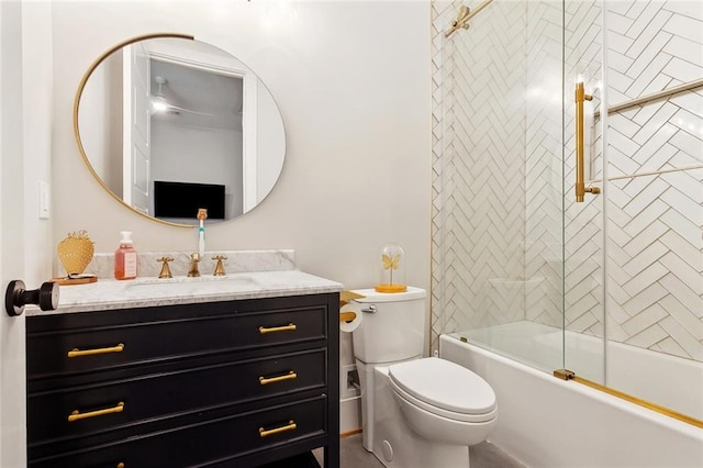 1600 Heatherwood Dr, Harvey, LA 70058 - full bathroom featuring vanity, toilet, and bath / shower combo with glass door