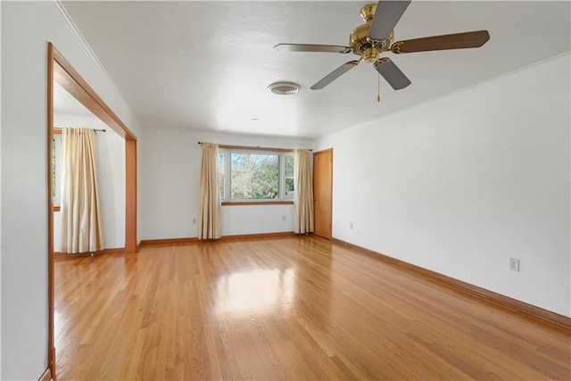 7356 Cameo St, New Orleans, LA 70124 - spare room with light wood finished floors, ceiling fan, and baseboards