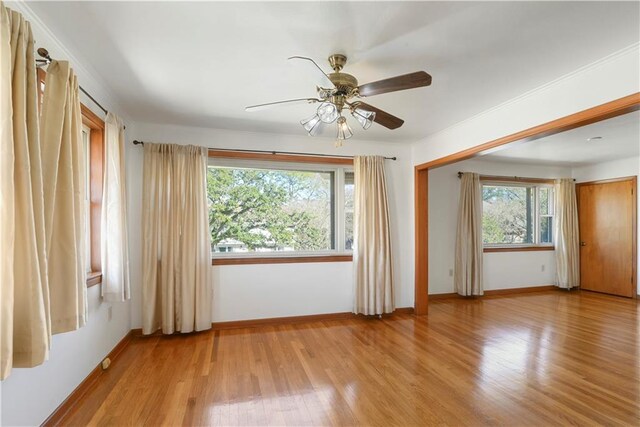 7356 Cameo St, New Orleans, LA 70124 - unfurnished room featuring light wood finished floors, baseboards, and a ceiling fan