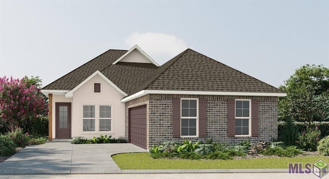 39478 White Sand Ln, Ponchatoula, LA 70454 - view of front of property featuring a garage, driveway, brick siding, and a shingled roof