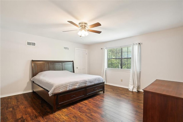 114 Kendrick Dr, Slidell, LA 70461 - bedroom featuring dark wood-type flooring and a ceiling fan