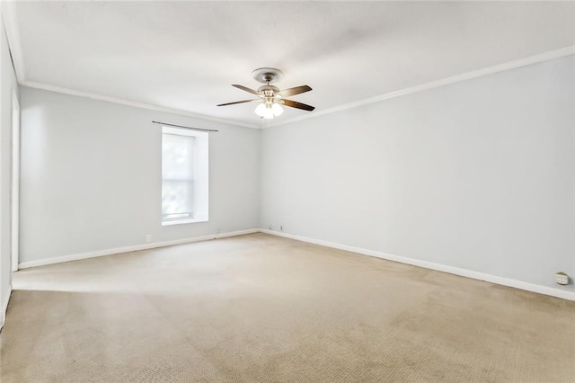 3500 Silver Maple Ct, New Orleans, LA 70131 - spare room with ornamental molding, a ceiling fan, baseboards, and carpet floors