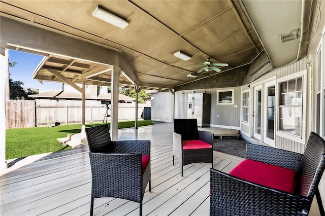 3500 Silver Maple Ct, New Orleans, LA 70131 - wooden terrace with ceiling fan