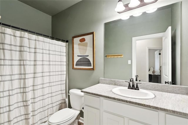 11557 Woodbluff Dr, Covington, LA 70433 - bathroom with toilet, vanity, and a shower with shower curtain