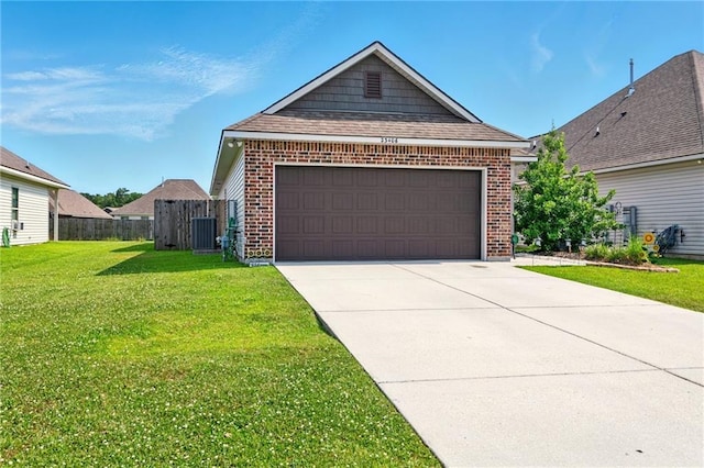 23406 Ruger Dr, Denham Springs, LA 70726 - single story home featuring brick siding, driveway, and central air condition unit