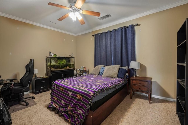 4000 Lake Beau Pre Blvd Unit 100, Baton Rouge, LA 70820 - bedroom featuring crown molding, a desk, carpet flooring, baseboards, and a ceiling fan
