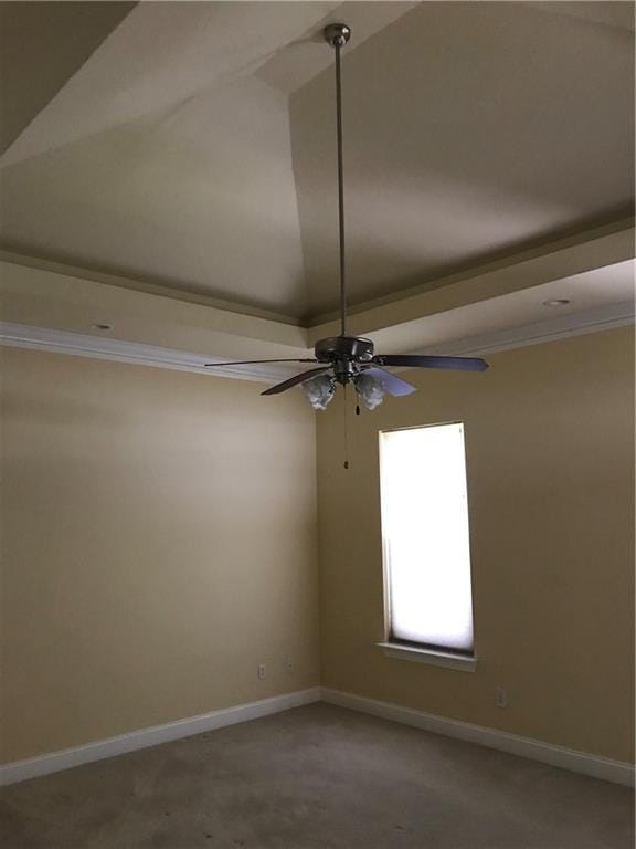 4636 Meadowdale St, Metairie, LA 70006 - spare room featuring a ceiling fan, carpet, baseboards, and ornamental molding