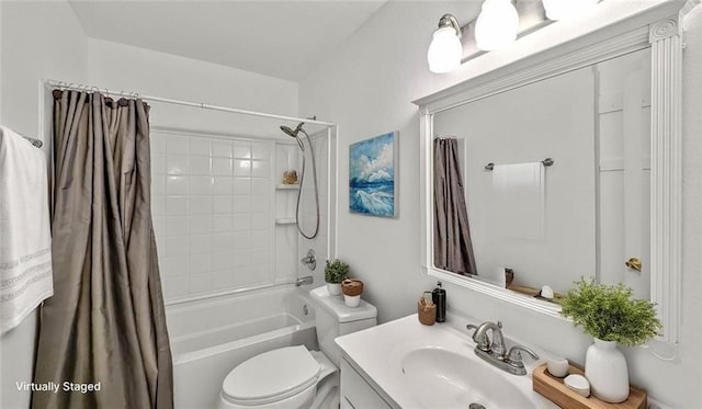 2112 Munster Blvd, Meraux, LA 70075 - bathroom featuring vanity, shower / bath combo, and toilet