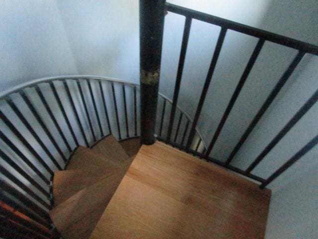 6561 Catina St, New Orleans, LA 70124 - staircase with wood finished floors and radiator heating unit