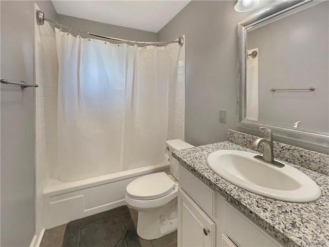 128 Hollowrock Ct, Slidell, LA 70461 - full bathroom with toilet, vanity, shower / bath combo, and tile patterned floors