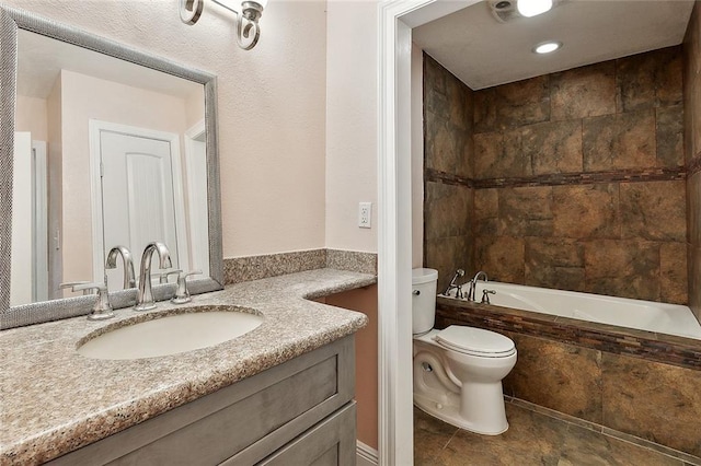 335 Devon Rd, La Place, LA 70068 - bathroom with vanity, toilet, and shower / tub combination