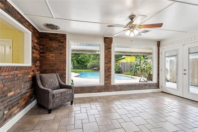 335 Devon Rd, La Place, LA 70068 - sunroom with french doors