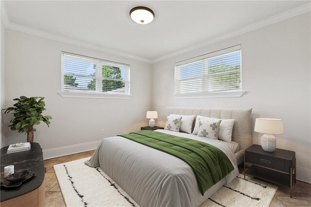 2008 Taft Park, Metairie, LA 70001 - bedroom with crown molding, baseboards, and light tile patterned floors