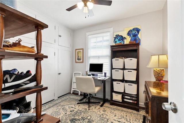 4409 Annette St, New Orleans, LA 70122 - home office with a ceiling fan
