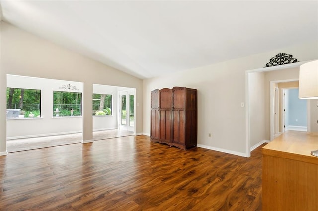 71152 Cutter Pl, Abita Springs, LA 70420 - unfurnished room with vaulted ceiling, dark wood-type flooring, and baseboards
