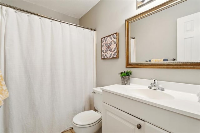 71152 Cutter Pl, Abita Springs, LA 70420 - bathroom featuring toilet, vanity, and a shower with curtain