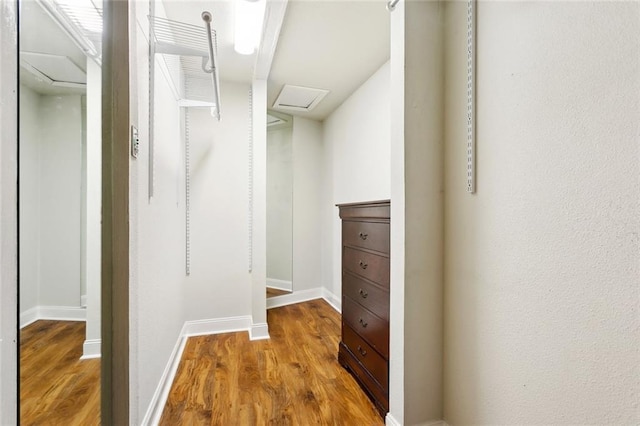 71152 Cutter Pl, Abita Springs, LA 70420 - walk in closet with wood finished floors and attic access