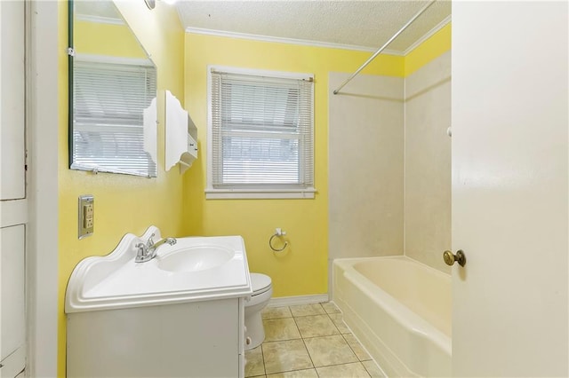 501 Gaudet Dr, Marrero, LA 70072 - full bath featuring toilet, vanity,  shower combination, baseboards, and crown molding