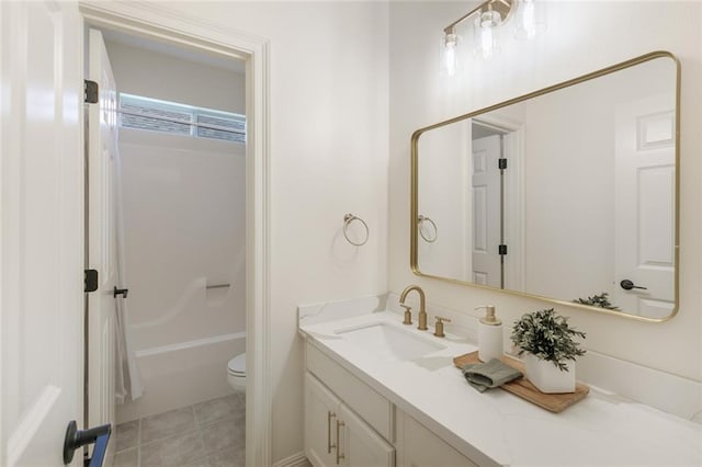 2308 Crossing Ct, Mandeville, LA 70448 - bathroom with vanity, toilet, tub / shower combination, and tile patterned floors